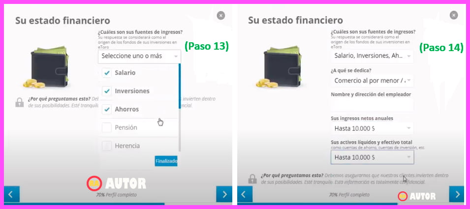 inversión de ingresos en etoro