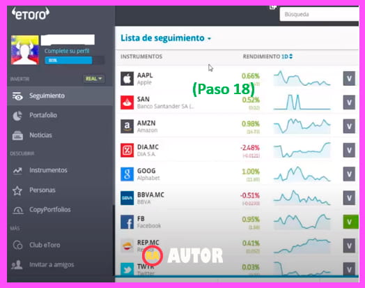 ultimo paso de creación de cuenta etoro