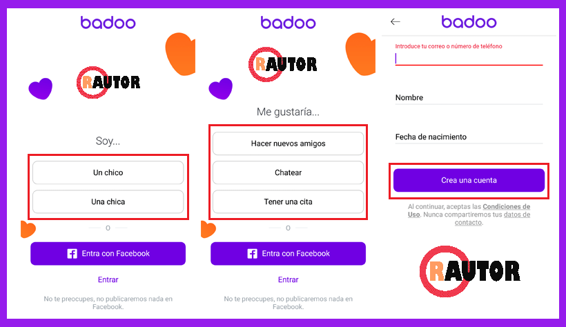 abrir cuenta en badoo con movil