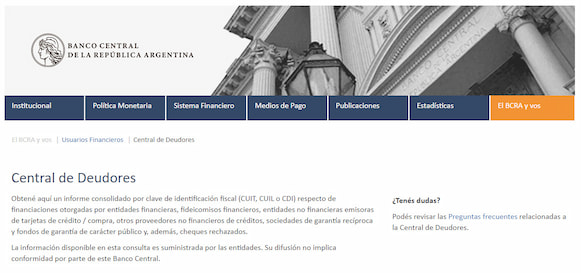 informes por cuit del banco central