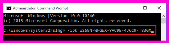 instalar una clave de licencia de windows 10