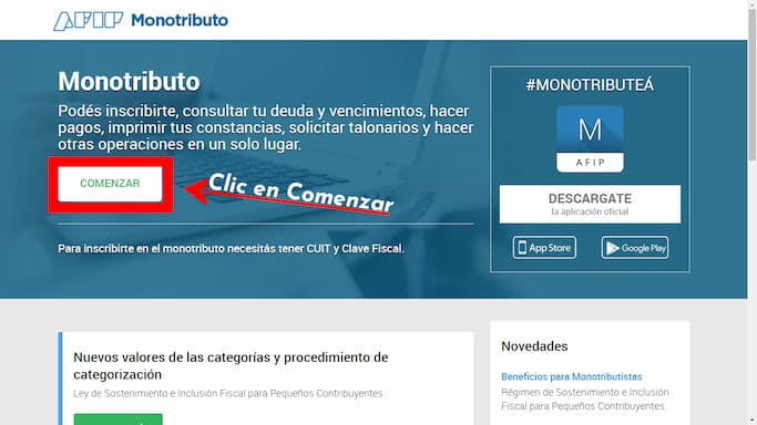 formulario 184 afip monotributo social