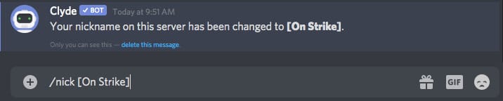 comando para cambiar el apodo (nickname) en discord