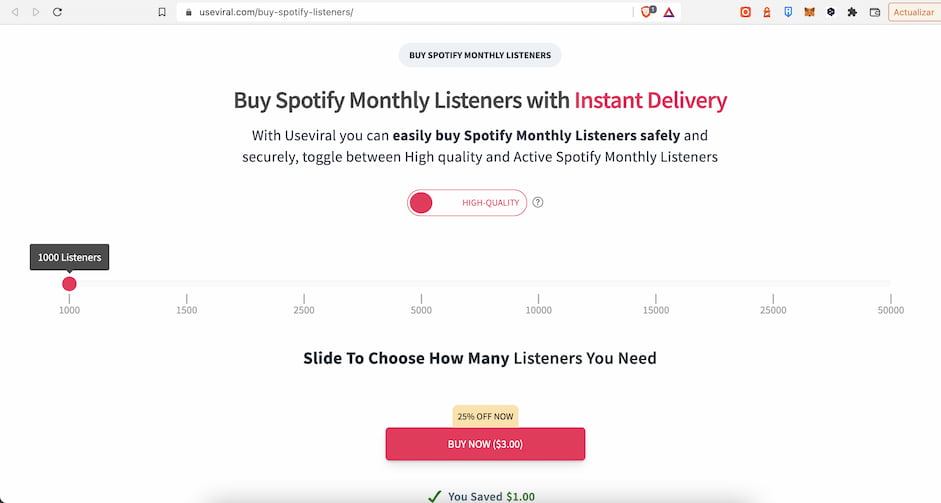comprar oyentes para spotify en useviral