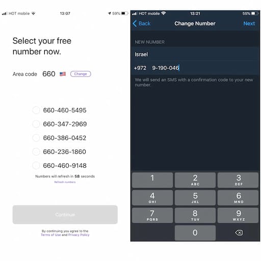 Agrega tu número para una segunda cuenta de telegram
