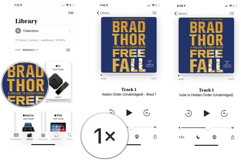 Cambiar velocidad de reproducción audiolibro iOs