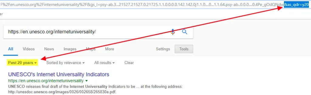 conocer la fecha de publicacion de una pagina web a traves de google